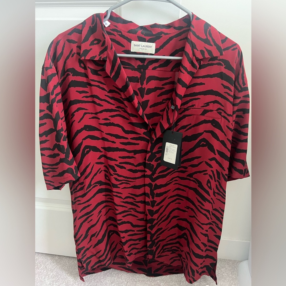 Saint Laurent Men’s Zebra Print Shirt